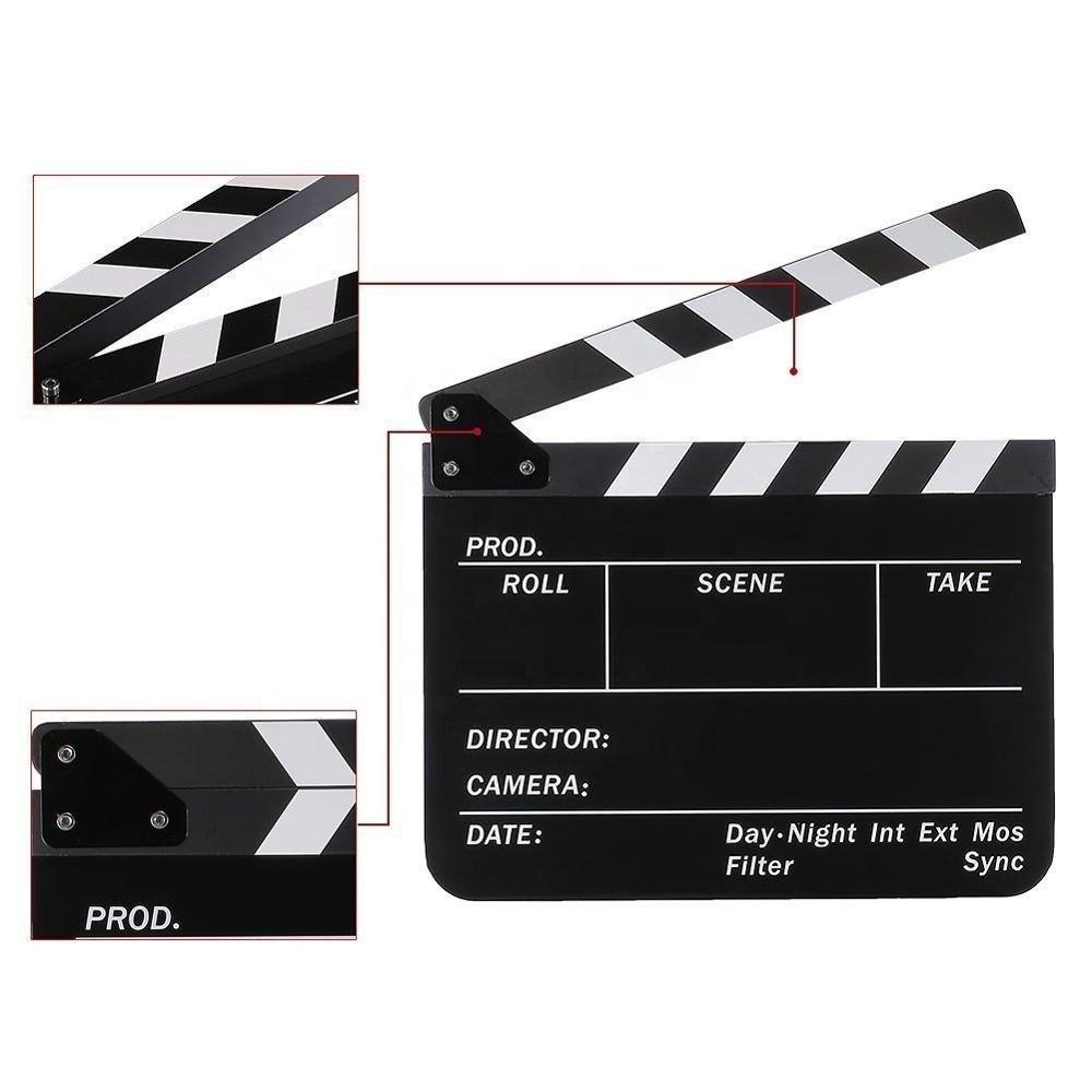 Acrylic Clapboard Dry Erase Director Film Movie Clapper Board Slate