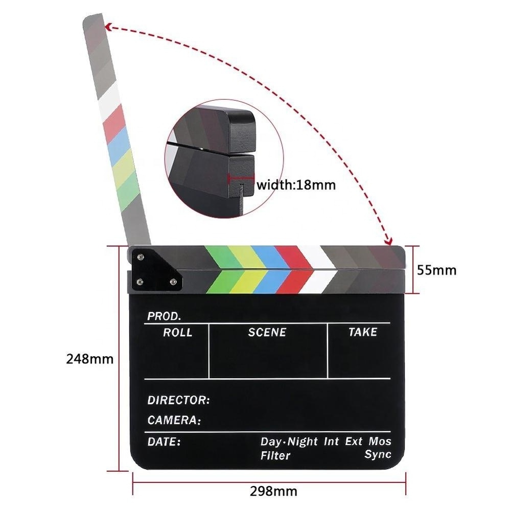 Dry Erase Director's Film Movie Clapboard Cut Action Scene Clapper Board Slate