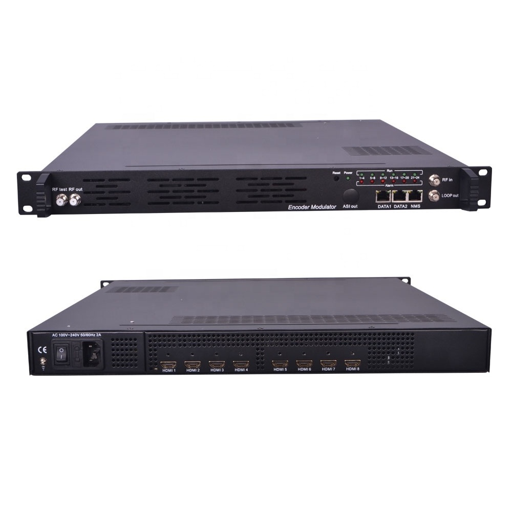 8 in 1 Mpeg4 HD h.264 iptv Encoder modulator