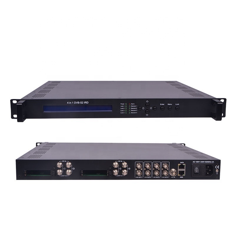 Softel 4 Tuners Inputs IRD Satellite Receiver with DVB-C DVB-T DVBS2 Standard Optional IP Gateway