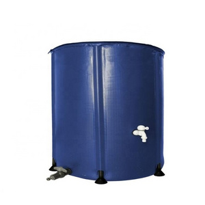 Foldable 500D Corrosion-Resistant PVC Cloth Rainwater Storage Tank Bucket for Irrigation System Capsule Shape