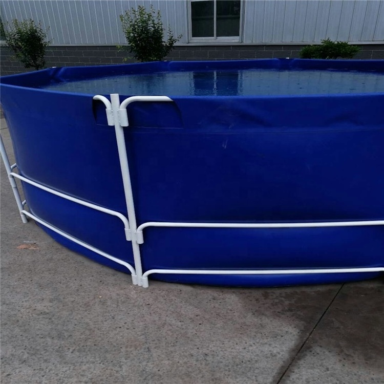 Pvc Tarpaulin Collapsible Commercial Fish Breeding Tank Big Size 50000l Round Water Tank