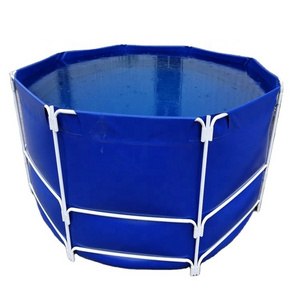 Pvc Tarpaulin Collapsible Commercial Fish Breeding Tank Big Size 50000l Round Water Tank