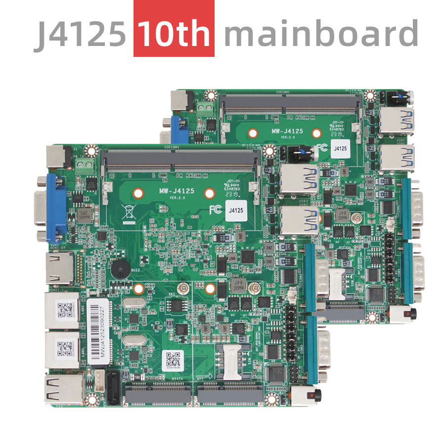 Hot Factory Price  Mainboard Celeron J4125 4 Core DDR4 4/8GB mSATA 256/512GB Industrial Motherboard with RS232 COM