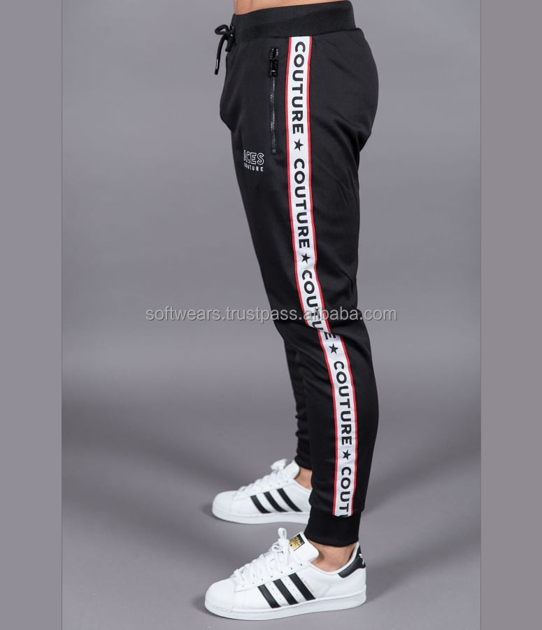 Wholesale Custom Track Pants Slim Fit Zipper Men Joggers sweatpants Wholesale Custom Track Pants Slim Fit Zipper Men Joggers