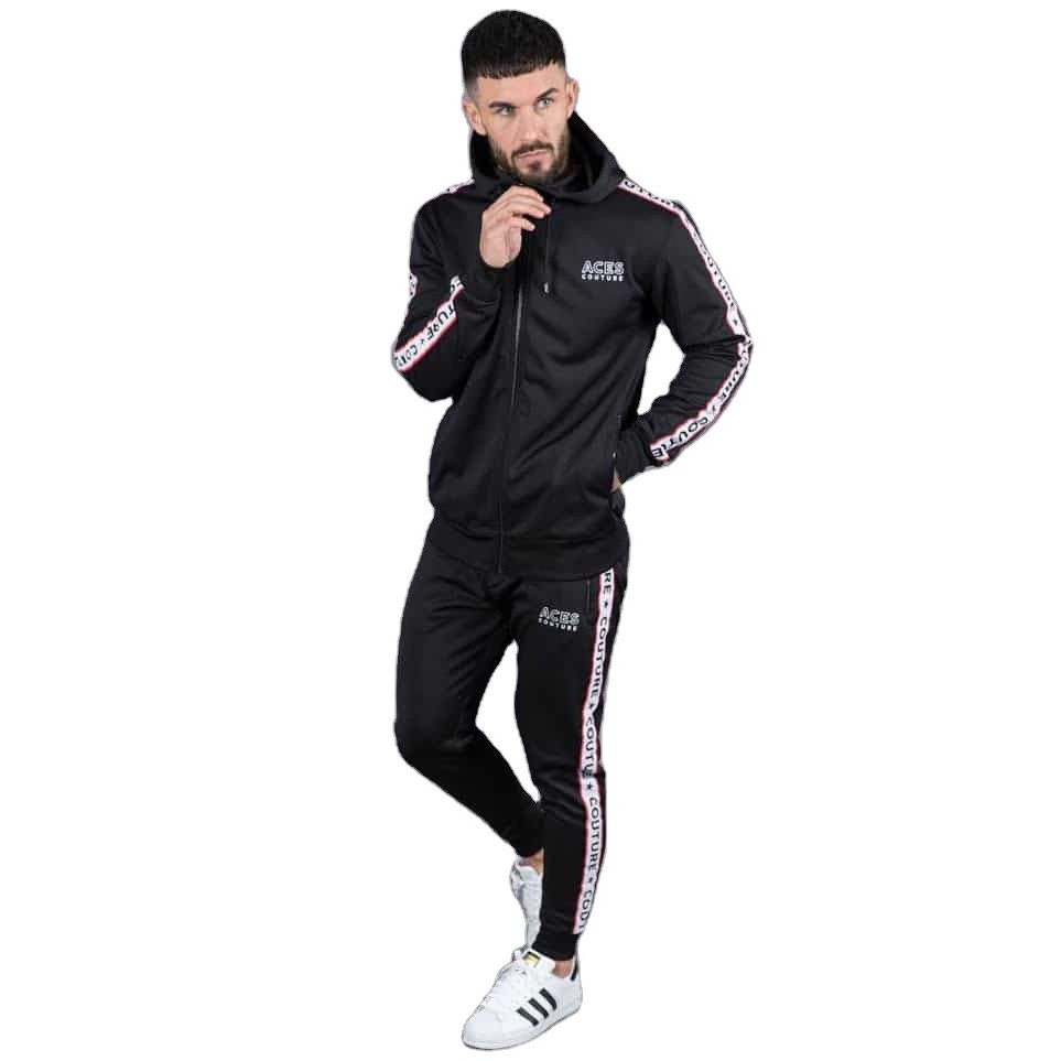 side tape side stripes  Custom Men zipper Hoodie/hoodies