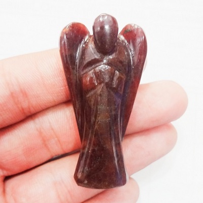 Wholesale 1.5 2 inch Natural Stone Garnet Angel Carving Gemstone Crafts Ornaments Amethyst rose quartz angel Crafts