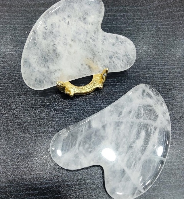 2023 Best Selling 100% Natural Grey Agate Face Gua Sha Custom Logo Gray Jade Stone Facial Guasha Massage Tool