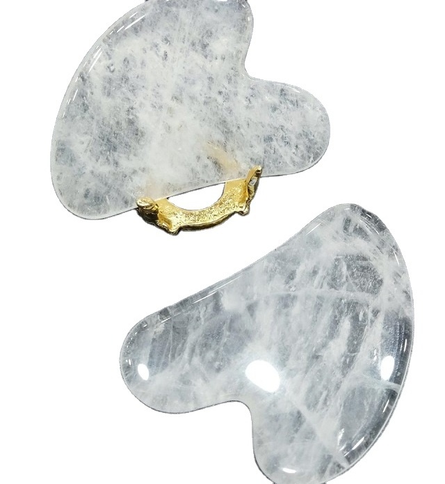 2023 Best Selling 100% Natural Grey Agate Face Gua Sha Custom Logo Gray Jade Stone Facial Guasha Massage Tool