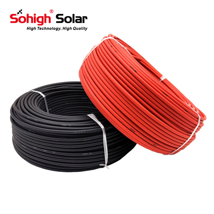 UV Resistant 50A high current copper  4mm wire single core power cable solar twin DC cable power cables for panels