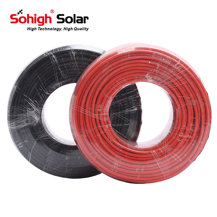 UV Resistant 50A high current copper  4mm wire single core power cable solar twin DC cable power cables for panels