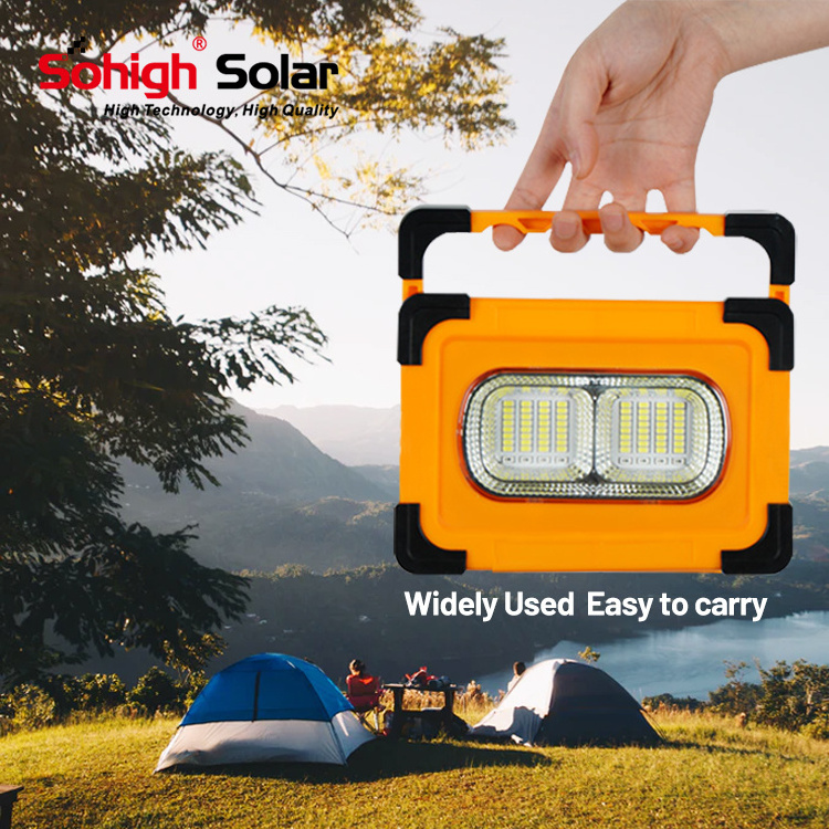 Waterproof 120w car work light repairing flood light multifunctional outdoor solar led portable spotlight with usb