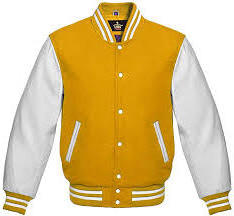 Orange White Varsity Jacket Letterman Baseball Jacket with custom logo for outdoor