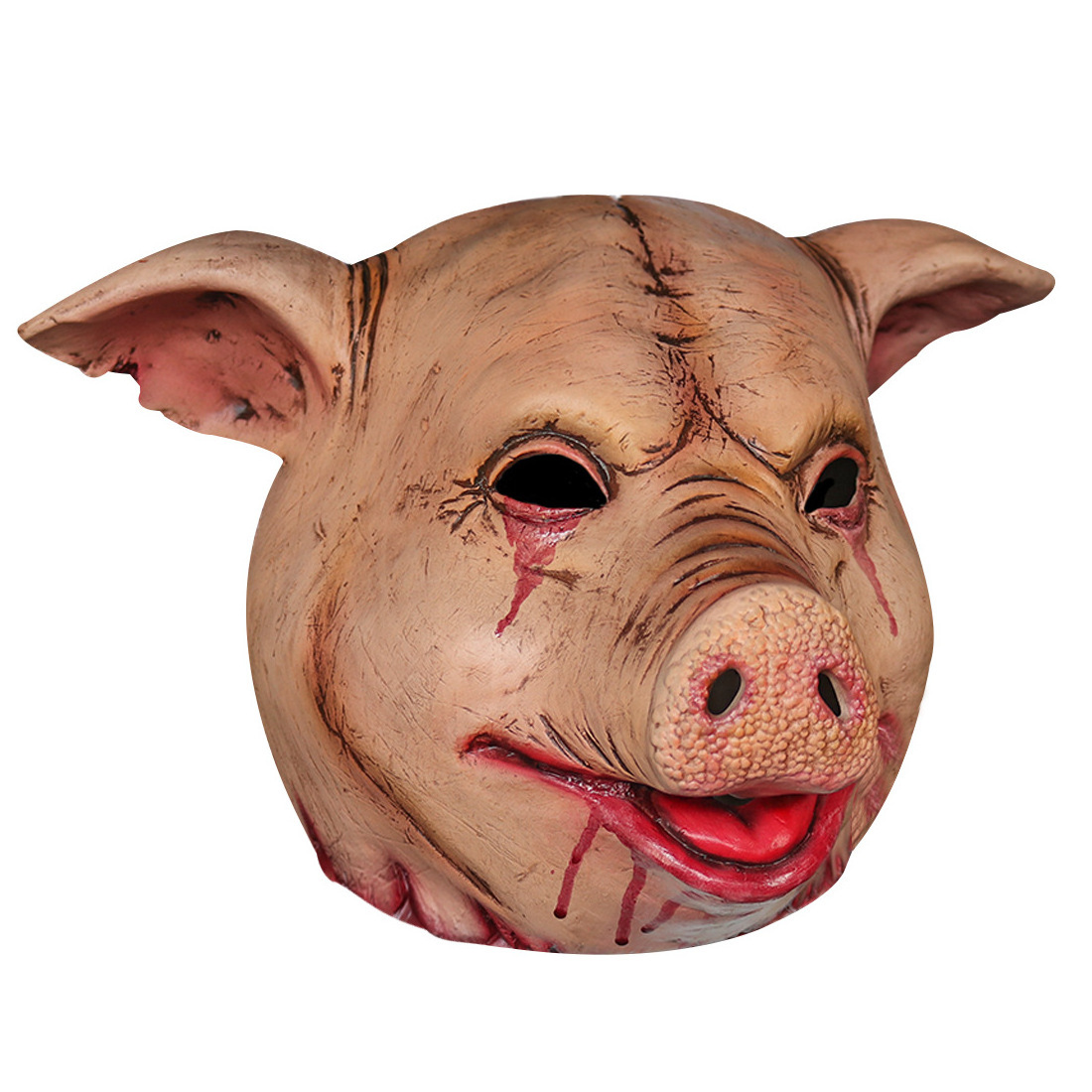 Scary Animal Latex Mask Halloween Cosplay Props Bloody Pig Head Butcher Horror Adult Head mask Halloween Costume Accessories