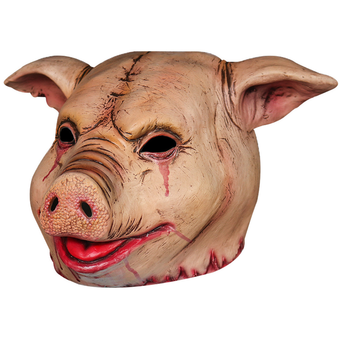 Scary Animal Latex Mask Halloween Cosplay Props Bloody Pig Head Butcher Horror Adult Head mask Halloween Costume Accessories