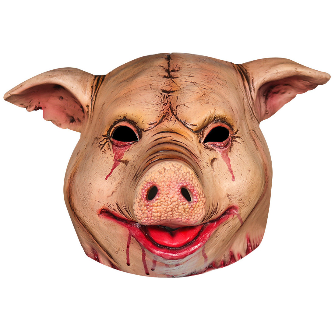 Scary Animal Latex Mask Halloween Cosplay Props Bloody Pig Head Butcher Horror Adult Head mask Halloween Costume Accessories