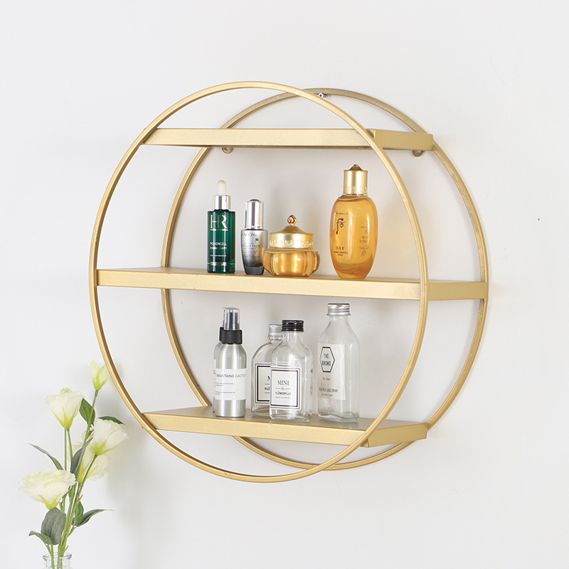 Luxury Metal Gold Bookshelf Wall Home Decor Bedroom Living Room Storage Rack Nordic Contemporary Simple Creative Display