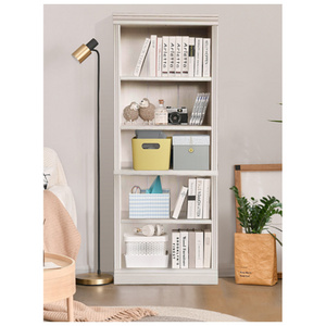 White Kids Bookshelf book cabinet Wooden Book Cupboards Bedroom Bookcases with 5 tiers for Bedroom