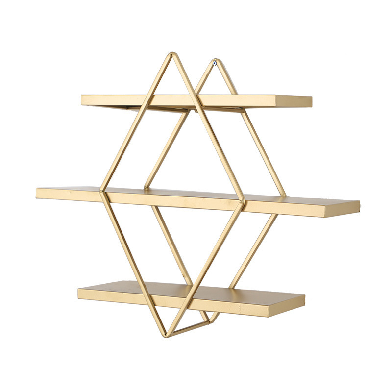 Luxury Metal Gold Bookshelf Wall Home Decor Bedroom Living Room Storage Rack Nordic Contemporary Simple Creative Display