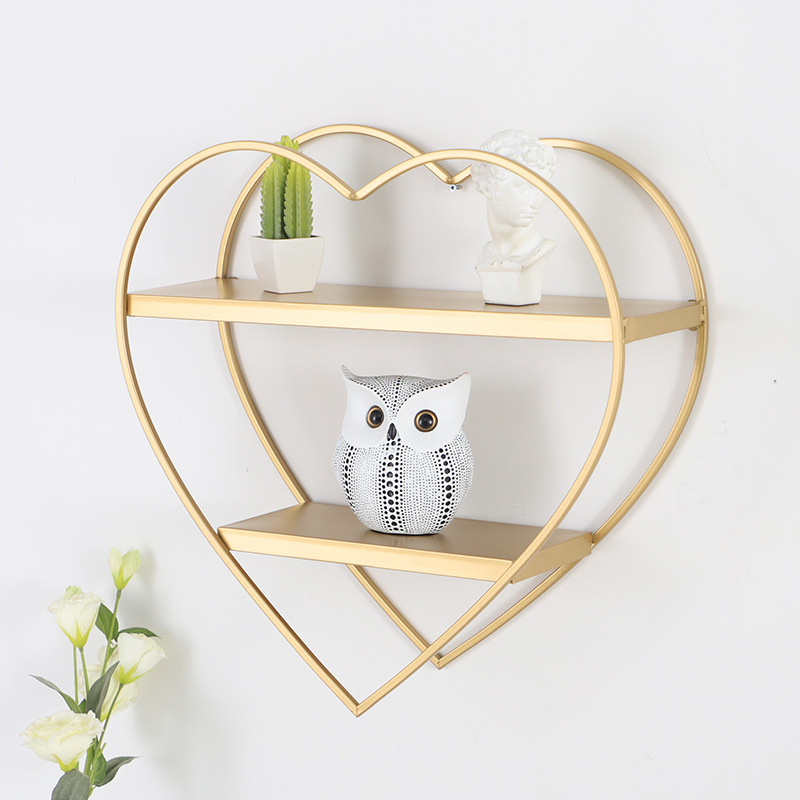 Luxury Metal Gold Bookshelf Wall Home Decor Bedroom Living Room Storage Rack Nordic Contemporary Simple Creative Display