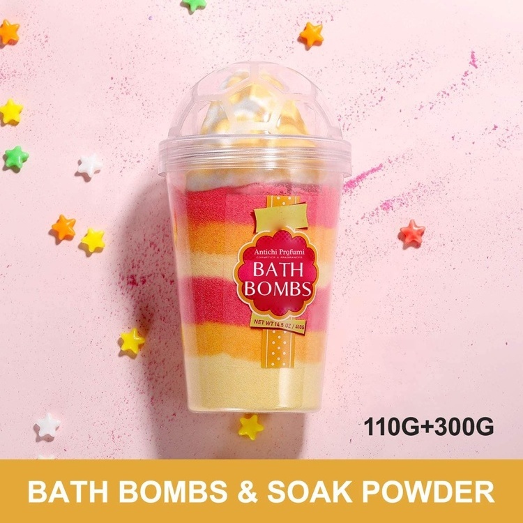 New Design Private Label Wholesale Organic Cup Ice Cream Bath Bombs Luxury BathBomb