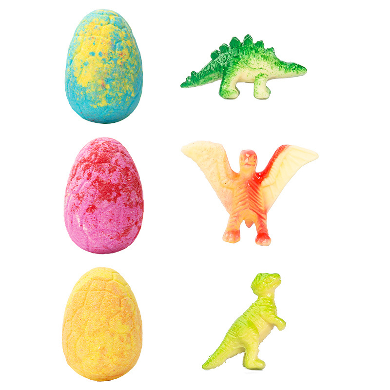 Wholesale Bubble Bath Fizzer Ball for Kids with Surprise Cute Animal Toys inside Dinosaur Egg Children Bath Bombs Gift Set