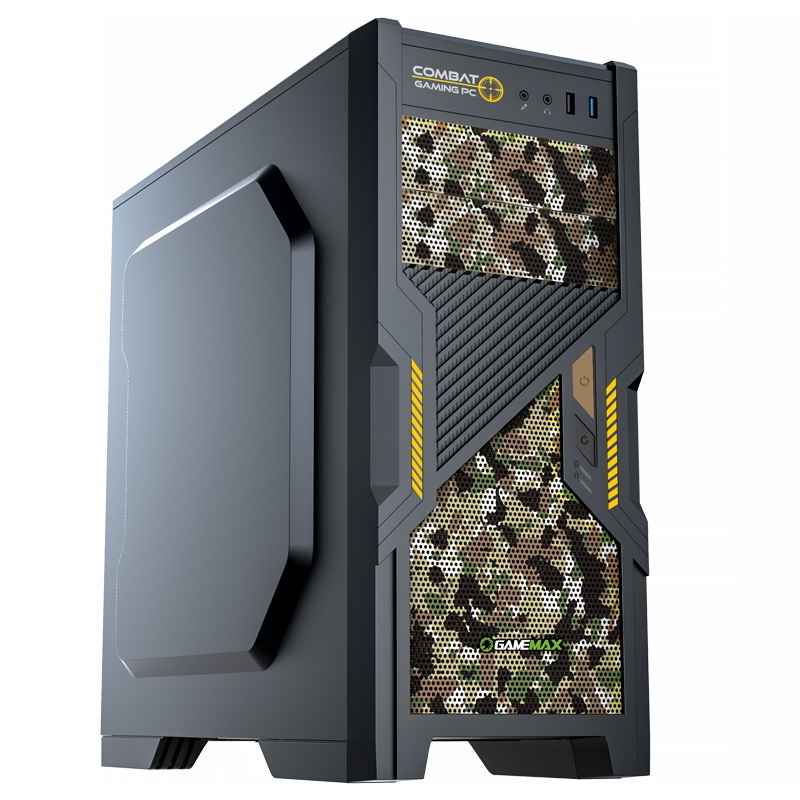 Computer Gaming Case G505X with mesh front panel, metal side panel in both sides