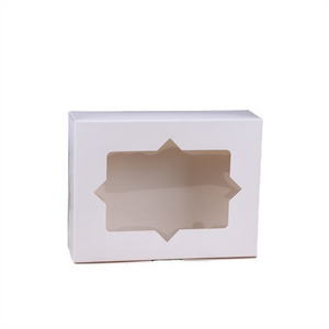 Surprise Price Packaging Waffle Cookie Pastry Paper Dessert Box Bakerty Packaging With Clear Display Window