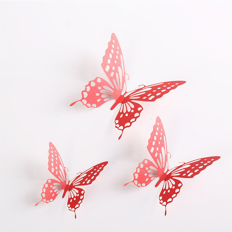 Direct Manufacturer Butterfly 3d Hollow Metal Butterfly Wall Decoration Home Living Room Three-dimensional Butterfly Decoration