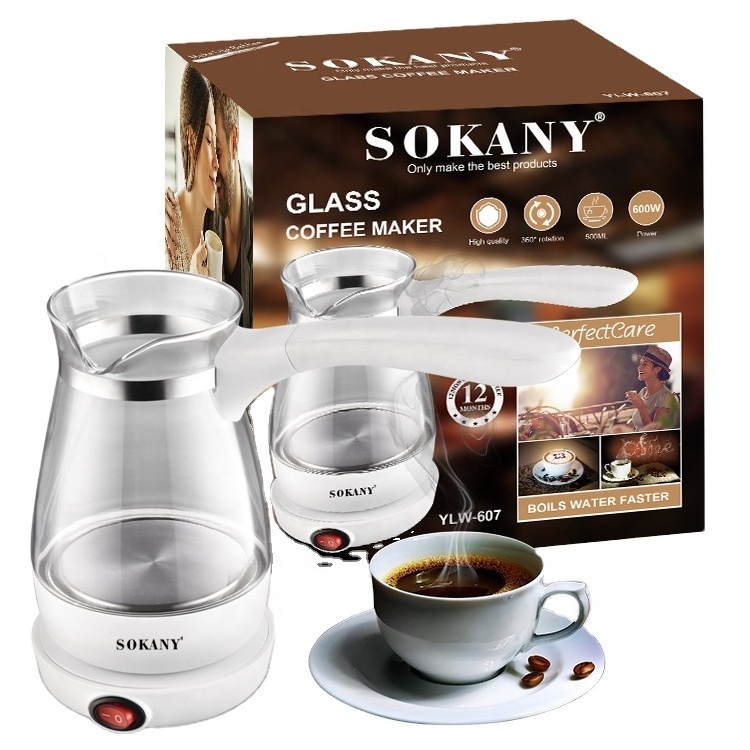 Sokany 607 Turkey Coffee Maker  Portable Electrical Coffee Pot Boiled Milk Coffee Kettle For Gift