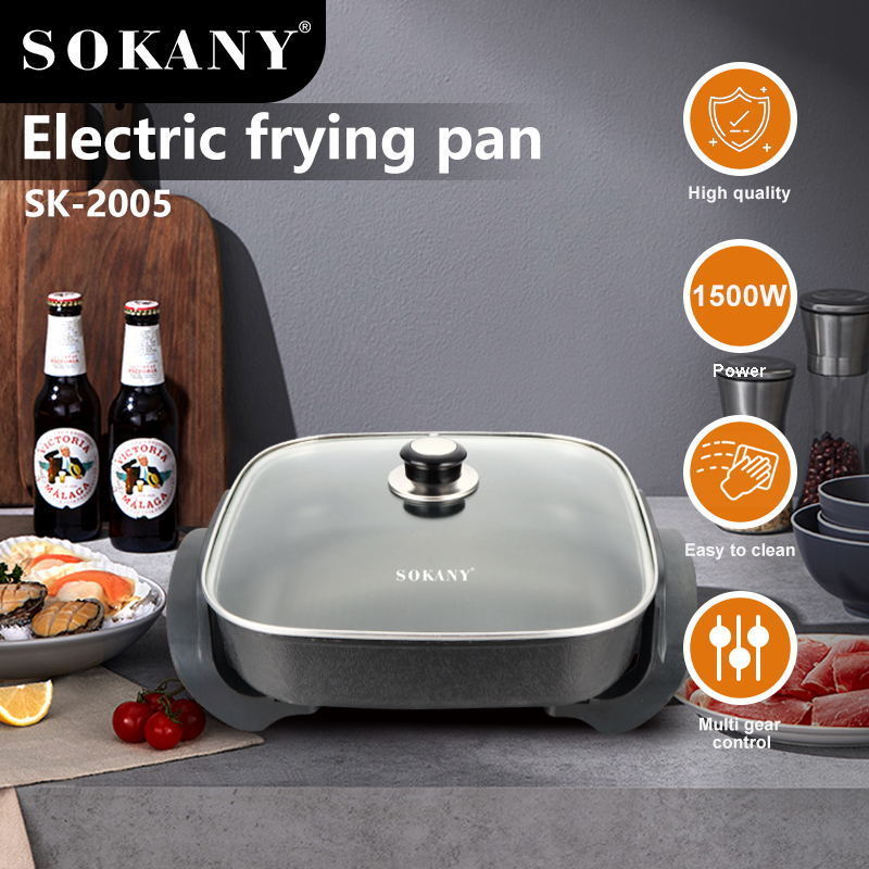 Sokany New Electric Cooking Pot Non-stick Coating Electric Hot Pot 6 Liter Capacity Electric Pot