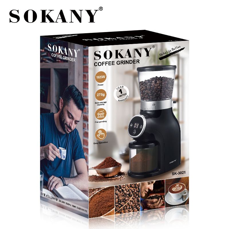 Sokany 3021 350-400 Coffee Rpm Low Speed Coffee Mill Bean  Electric Coffee Grinder