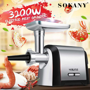 Sokany Electric Meat Mincer For Household Use Fully Automatic Stainless Steel Electric  Meat Grinder