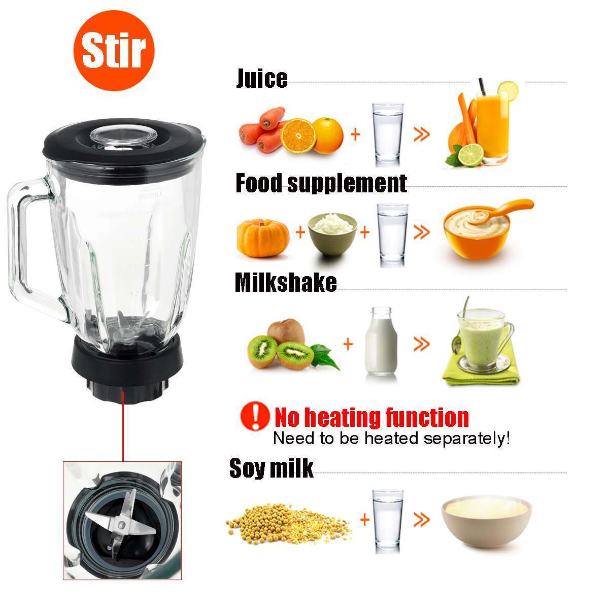 SK-146 Juicer 2 in 1 power Juicer Juicer Blender Food Mixer