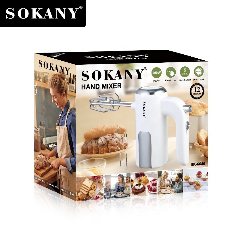 sokany  Multi-functional Food Chopper Electric Hand Held Food Mixers Set Portable Blender With Bowl and Beaker