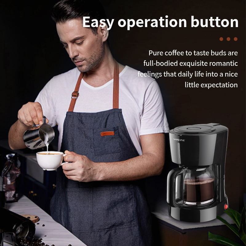 SOKANY-1121 Control 650w Smart Automatic Drip Coffee Machine Electric Drip Coffee Maker