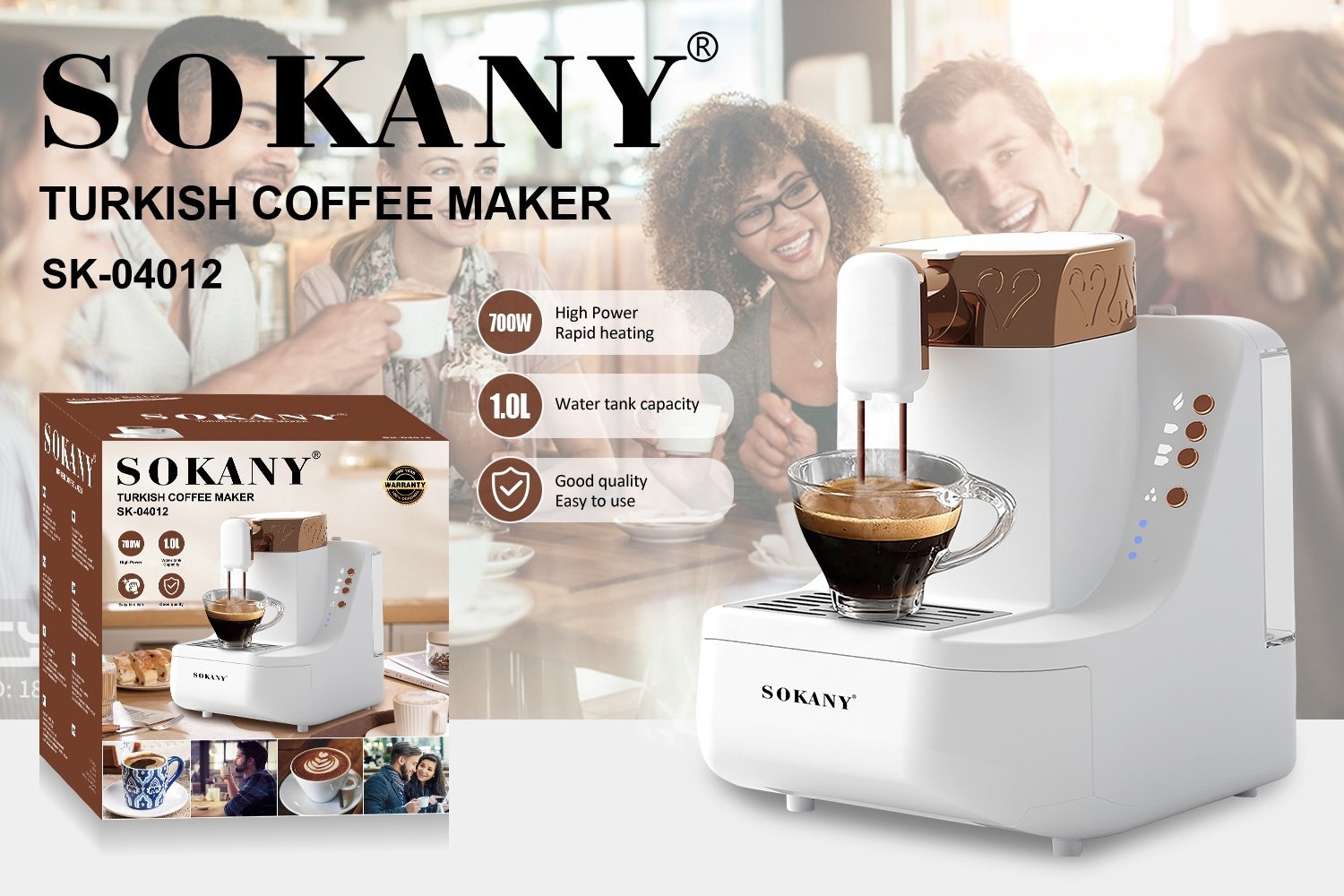 Custom Sokany Hot SellingTurkish Coffee Machine Drip Coffee Machine Commercial Automatic Espresso Coffee Machine For Business