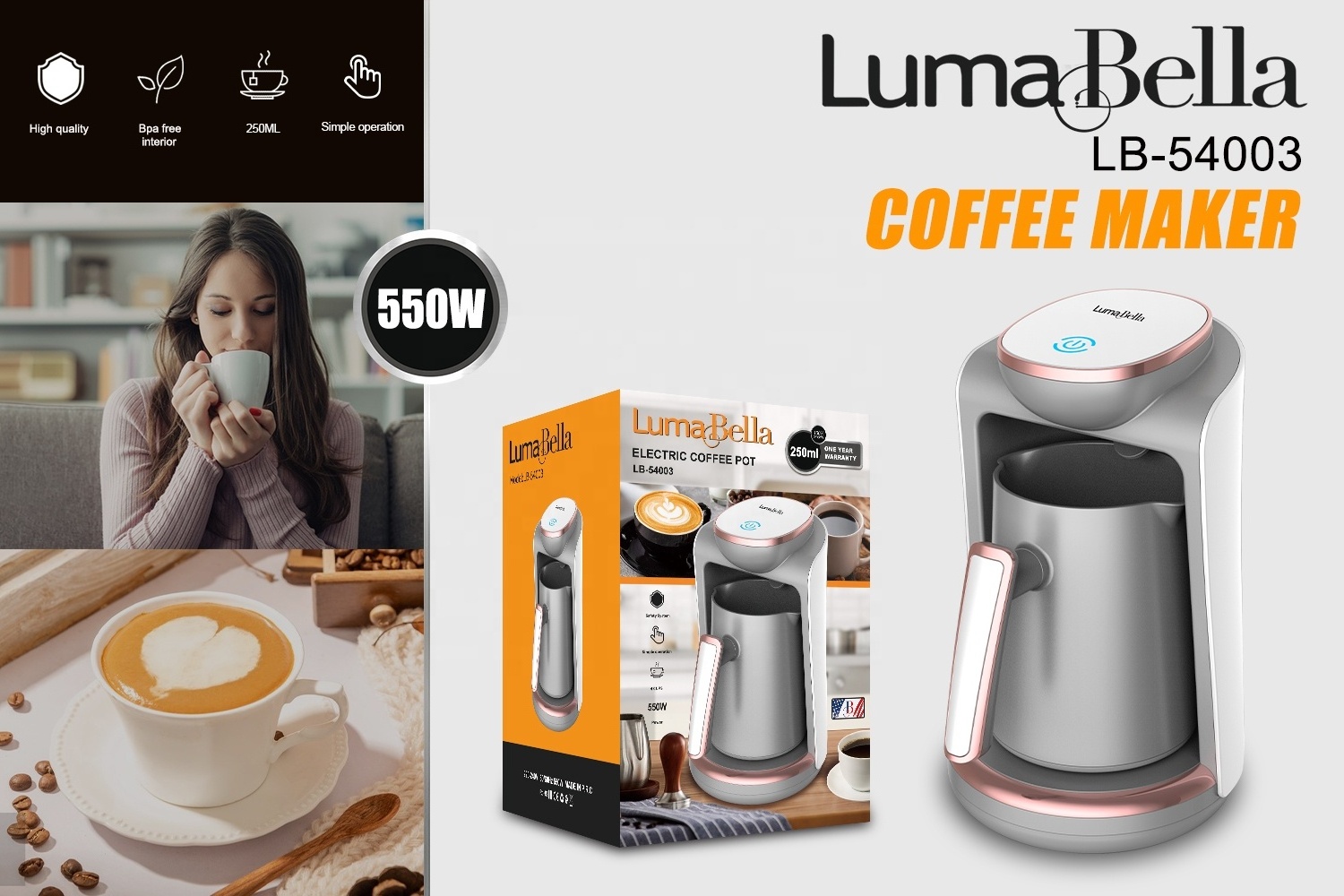 electric travel Espresso Coffee Machine small espresso turkish coffee maker with milk frother