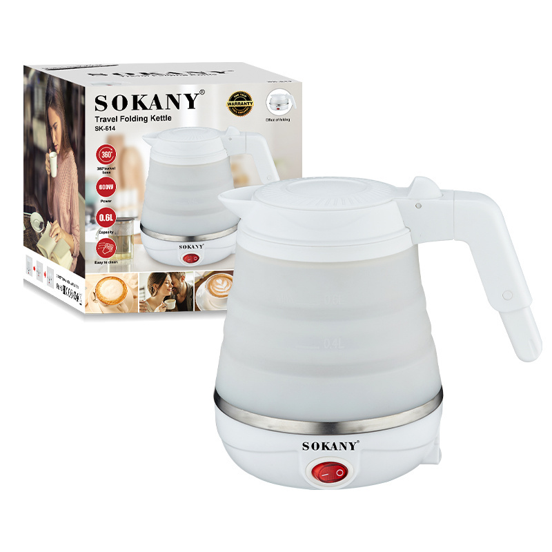 Sokany Travel foldable kettle Mini Folding Electric Collapsible Silicone Outdoor Portable Kettle