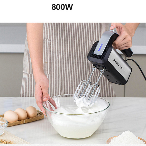 Sk-6651 800W Home Appliance Kitchen Stainless Steel Hand Held Egg Beater Electric Manual Hand Mixer