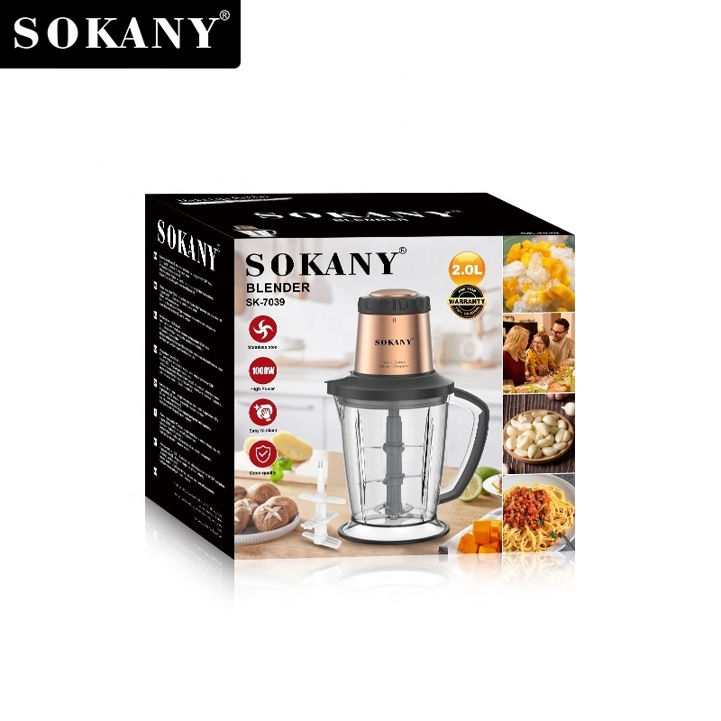 sokany  new  Household Meat Grinder Mixer Stainless Steel Automatic Juicer Blender Food Processor