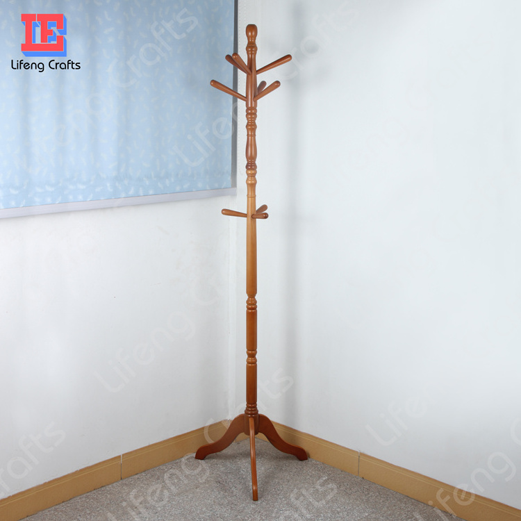 wooden hat and coat hanger stand with new leg base design