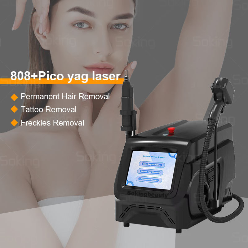 Portable 808nm Diode Laser picosecond 2 in 1 532/755/1064nm hair removal tattoo removal machine 20 million Shots Spa equipment