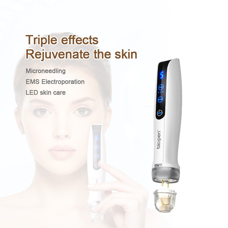 Brand New ems bio pen Q2 Microcurrent LED red bule light acne treatment Beauty device manufacturer factory