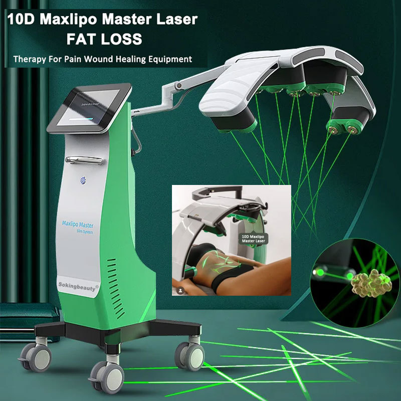 Hot Sale Non-invasive Effective 10d Cold Lipo Laser 532nm Weight Loss Green Light Painless Maxlipo Slimming Machine