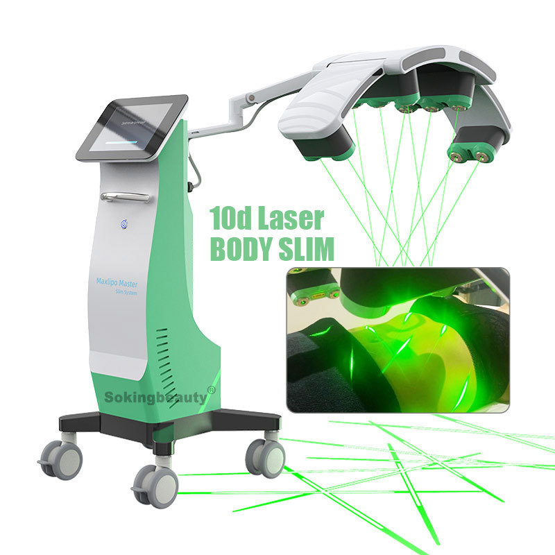 Hot Sale Non-invasive Effective 10d Cold Lipo Laser 532nm Weight Loss Green Light Painless Maxlipo Slimming Machine