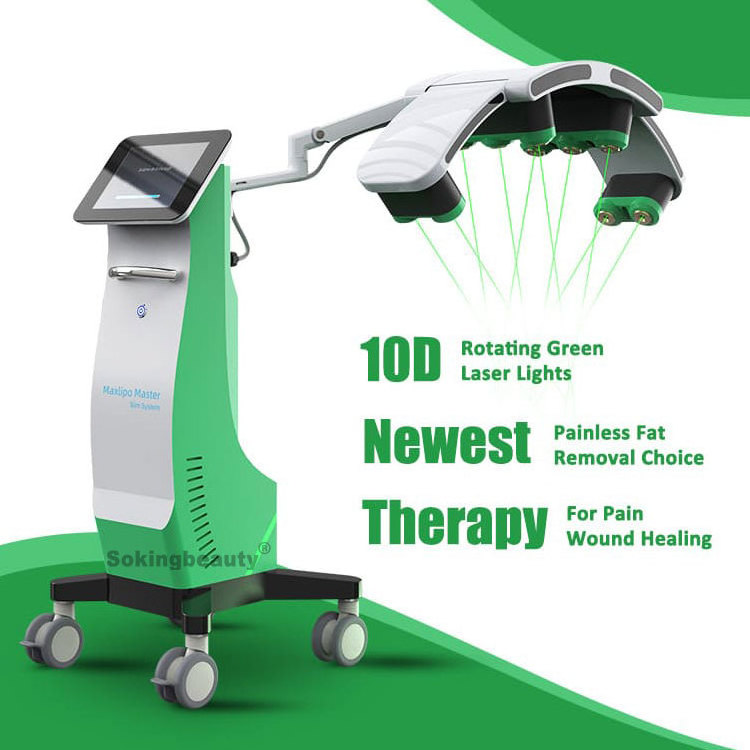 Hot Sale Non-invasive Effective 10d Cold Lipo Laser 532nm Weight Loss Green Light Painless Maxlipo Slimming Machine