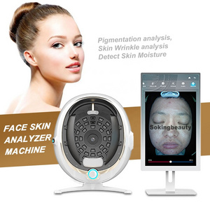 hot sale products 21.5 inch pad 3d magic facial face hair skin analyzer mirror skin analysis machine for analyze skin problems