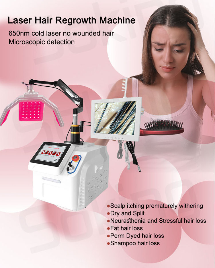 portable 650m hair growth treatment professional high frequency hair growth machine