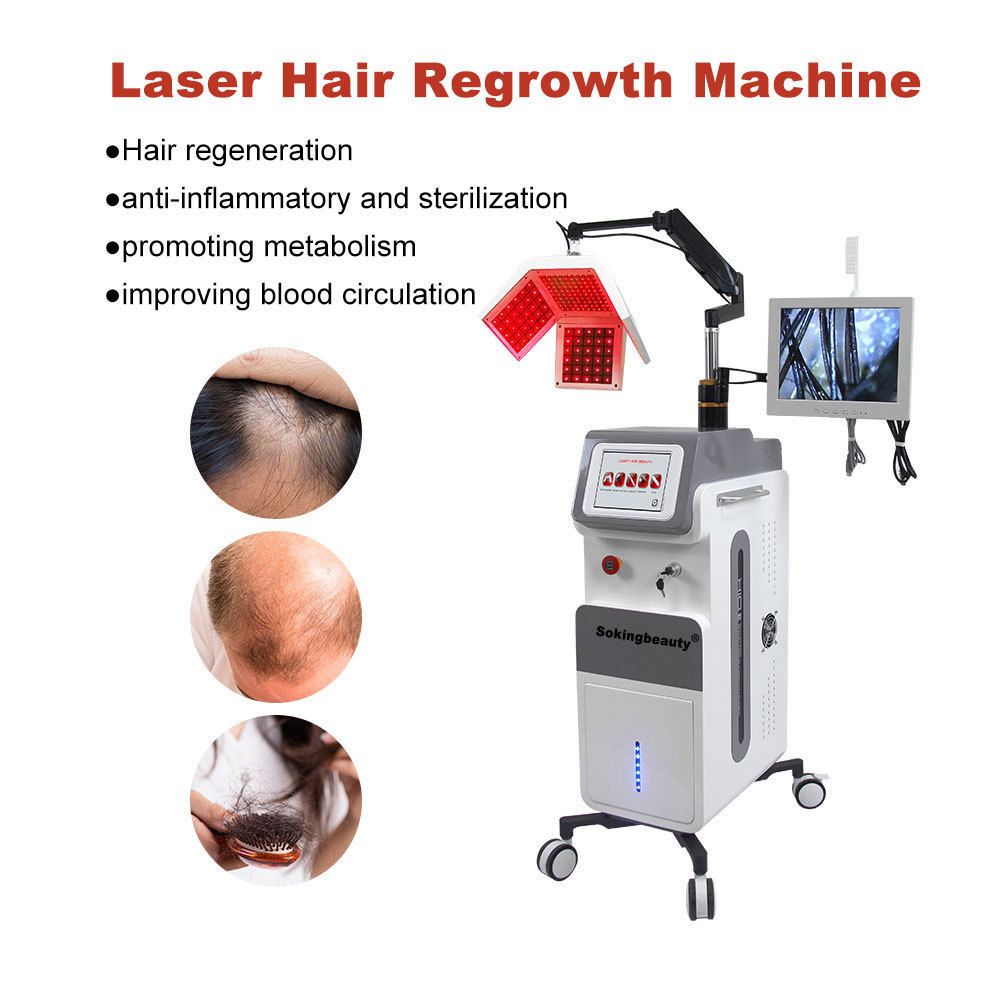 5 in 1 professional high frequency 650nm led light therapy hair growth machine